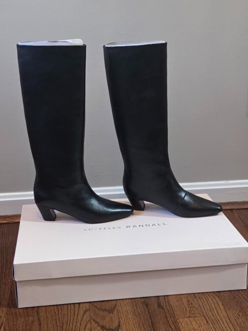Loeffler Randall Marley Kicked Heel Tall Boots Women's Size 6 Black New in Box